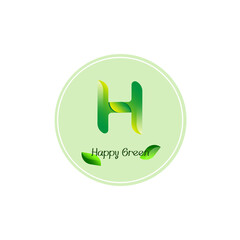 Nature logo vector design with letter H. Happy people with leaf logo. suitable for spa names, about a healthy environment, business and wellness