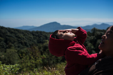 Grandma holding grandson
