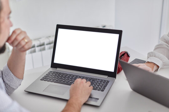 Young couple working from home