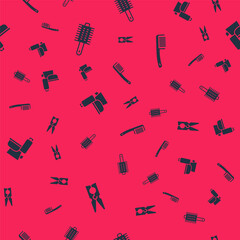 Set Clothes pin, Hairbrush, Toilet bowl and on seamless pattern. Vector