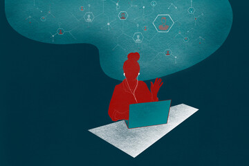 Businesswoman video conference