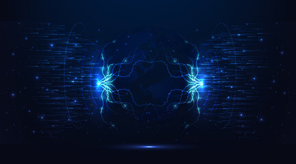 lightning technology Abstract background.lightning technology background, vector illustration,3D Lightning particle effect.