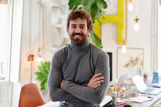 Smiling designer working in an office