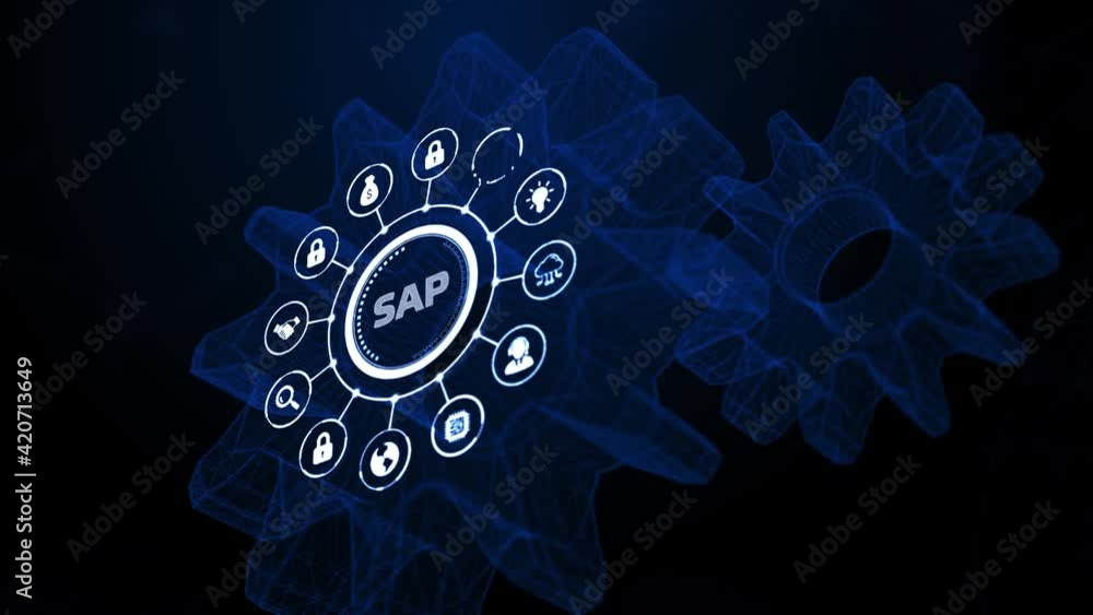Wall mural internet, business, technology and network concept. sap system software automation concept on virtua
