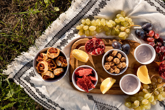 Vegan brunch outdoor in nature