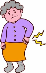 腰が痛い高齢の女性