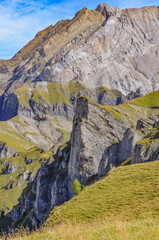 Felswand bei der Engstligenalp bei Adelboden