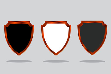 Shield set, vector Awards or icons. For game, user interface, banner, application, interface, slots, game development. 