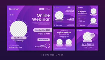 Online webinar social media post template