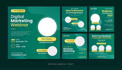 Digital marketing webinar social media post template