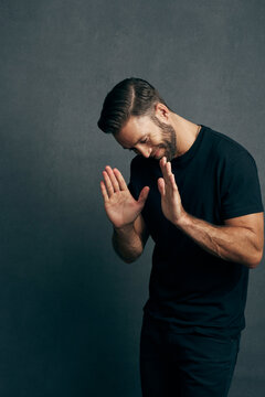 Fit Man In Black T-shirt