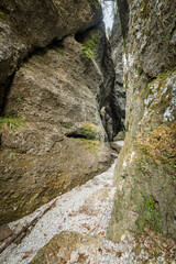 Environment of the gorges carved into the rock.