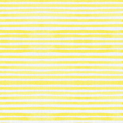 Yellow stripes watercolor seamless pattern.