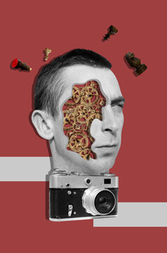 Dadaistic portrait of a man