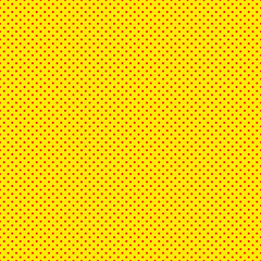 Pop art seamless background. Yellow red comic halftone dots.
