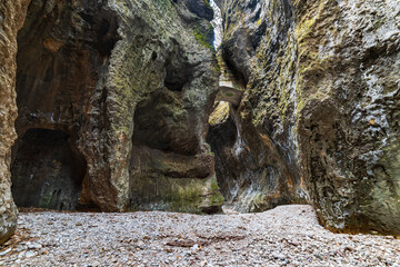 Environment of the gorges carved into the rock.