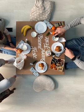 Festive family breakfast