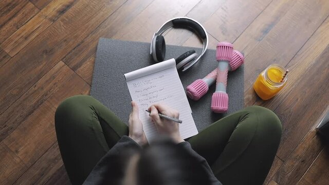 Healthy lifestyle checklist. Top view.