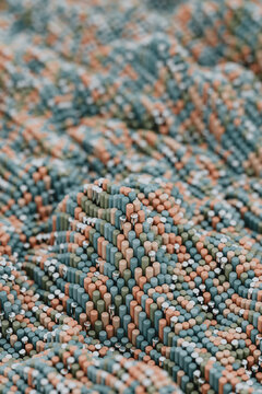 Abstract terrain created by colored cylinders