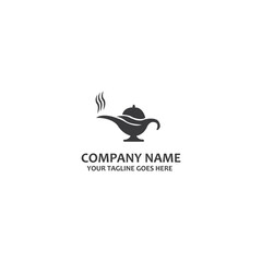 simple magic lamp icon vector logo