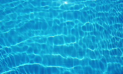 Fototapeta na wymiar Surface of blue pool.
