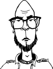 vector illustration of young stylish man in glasses