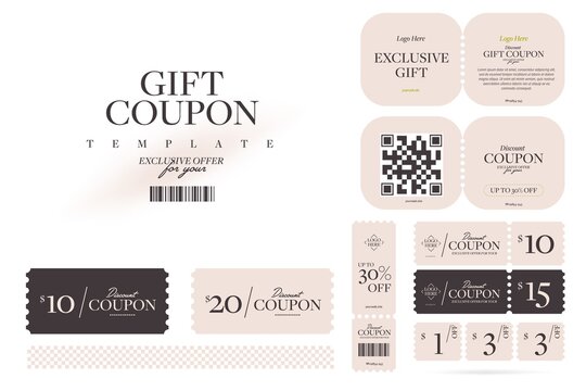 Vintage discount gift coupon with exclusive gift set