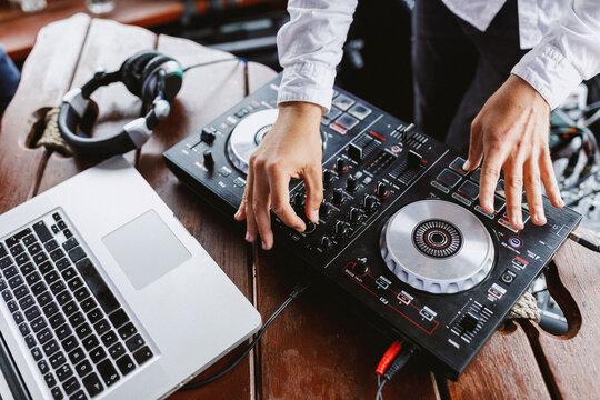 Dj having performance outdoor