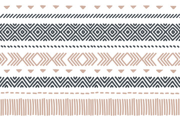 Ethnic vector seamless pattern. Tribal geometric background, boho motif, maya, aztec ornament illustration. rug textile print texture