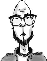 vector illustration of young stylish man in glasses