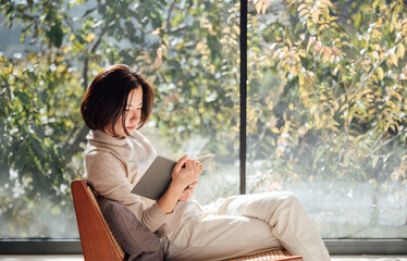 Woman reading book