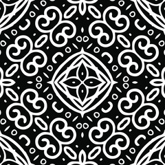 Geometric vector pattern with triangular elements. Seamless abstract ornament for wallpapers and backgrounds. Black and white patterns.