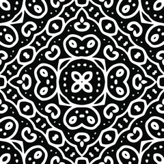 Geometric vector pattern with triangular elements. Seamless abstract ornament for wallpapers and backgrounds. Black and white patterns.