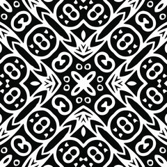 Geometric vector pattern with triangular elements. Seamless abstract ornament for wallpapers and backgrounds. Black and white patterns.