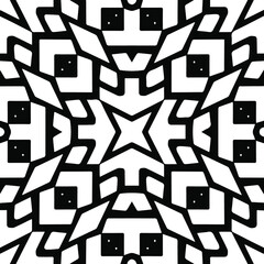 Geometric vector pattern with triangular elements. Seamless abstract ornament for wallpapers and backgrounds. Black and white patterns.
