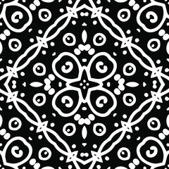 Geometric vector pattern with triangular elements. Seamless abstract ornament for wallpapers and backgrounds. Black and white patterns.