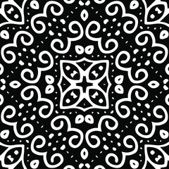 Geometric vector pattern with triangular elements. Seamless abstract ornament for wallpapers and backgrounds. Black and white patterns.