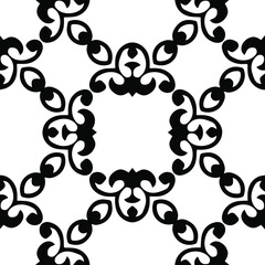 Geometric vector pattern with triangular elements. Seamless abstract ornament for wallpapers and backgrounds. Black and white patterns.