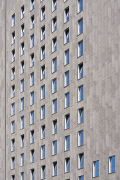 Grey office building.