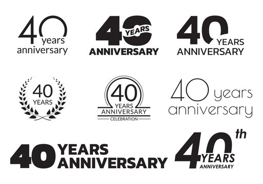 Template Logo 40 Years Anniversary Vector Illustration Stock Vector Image &  Art - Alamy