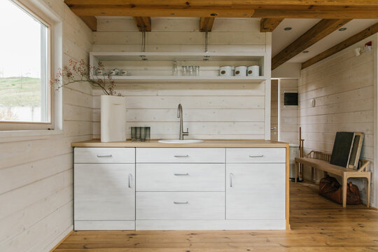 Modern designed kitchen in a cottage