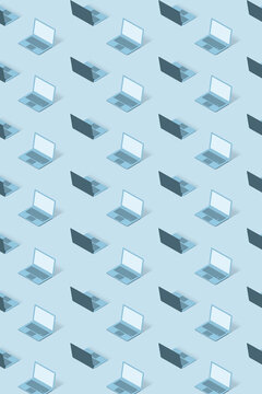 Creative pattern from 3D laptops.