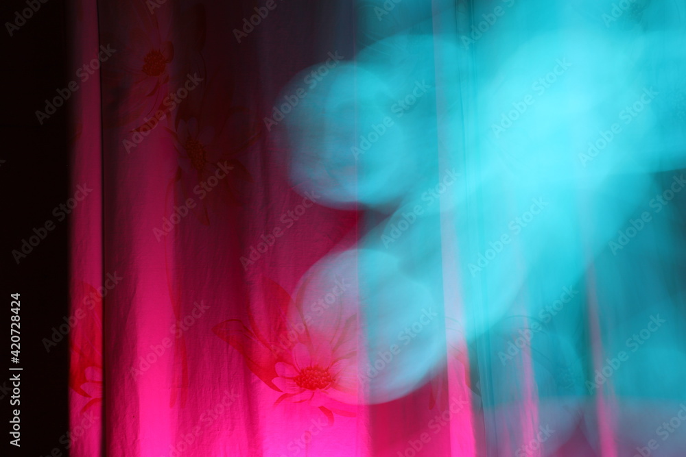 Fototapete abstract colorful lights with bokeh with space to write your text