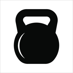 Kettlebell icon. Sport and fitness symbol on white background. color editable