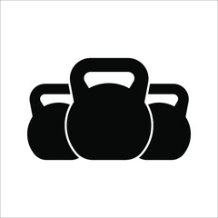 Kettlebell icon. Sport and fitness symbol on white background. color editable