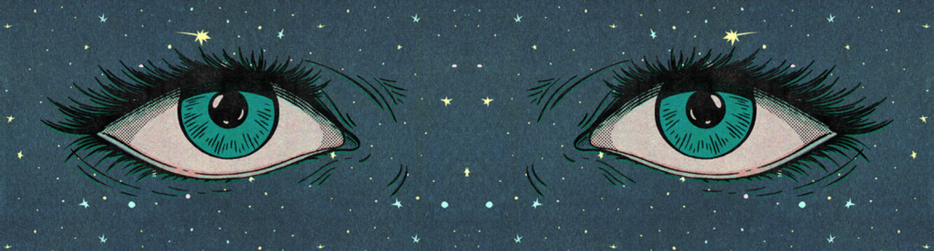 Eyes And Starry Skin Illustration