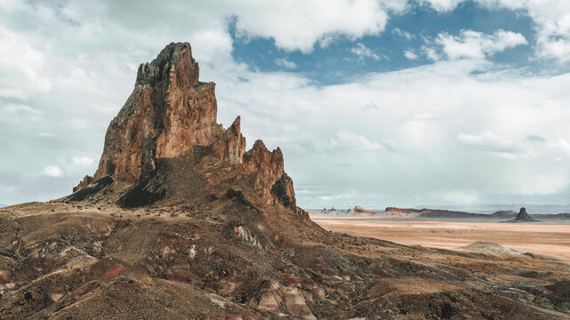 rugged tower in desert