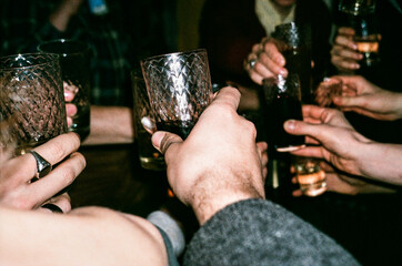 Friends making a toast during a celebration