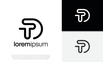Initial DT. TD logo design. Initial Letter Logo.