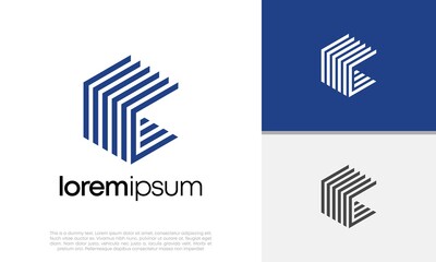 Innovative high tech logo template. Smart computer. machine learning. Cognitive logo. Technology Logo. Initial C Logo Design.